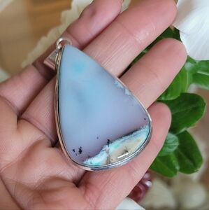 🩵Genuine Dendritic Opal Pendant Sterling Silver